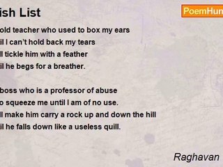 Raghavan Warrier - Wish List