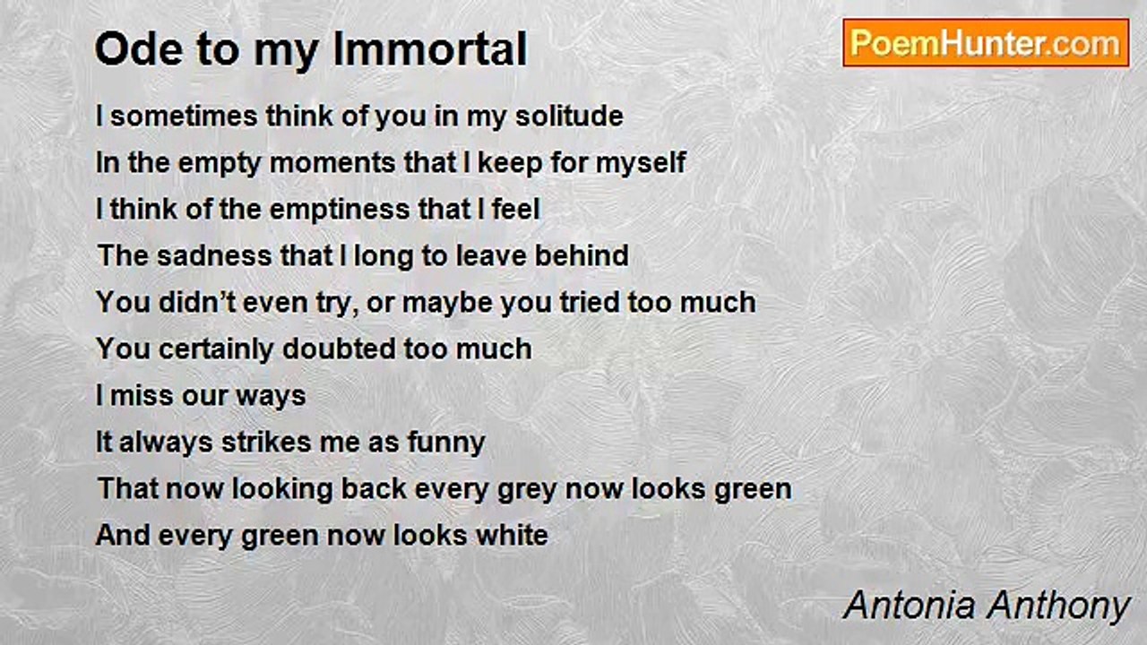 Antonia Anthony - Ode to my Immortal