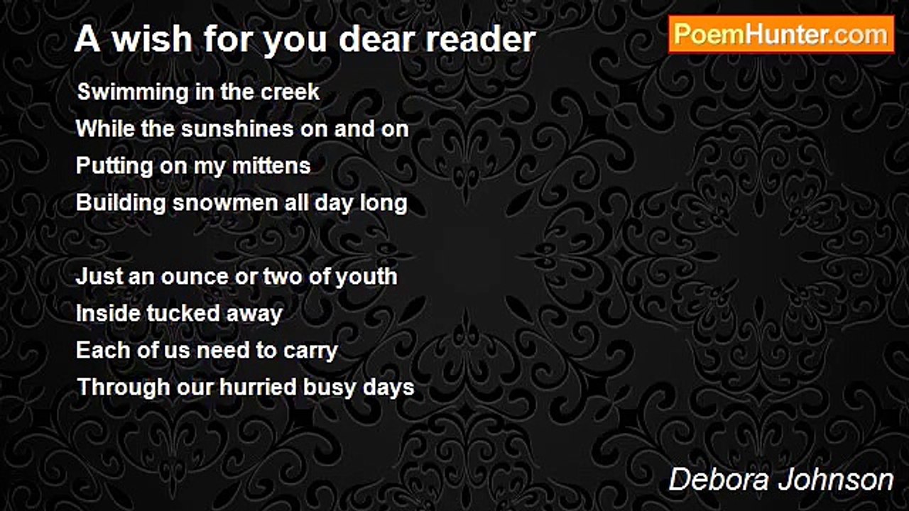 Debora Johnson - A wish for you dear reader