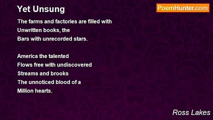 Ross Lakes - Yet Unsung