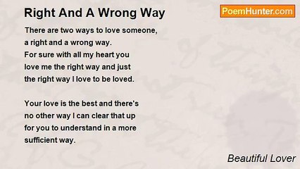 Beautiful Lover - Right And A Wrong Way