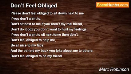 Marc Robinson - Don’t Feel Obliged