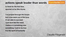 Claudia Fitzgerald - actions speak louder than words