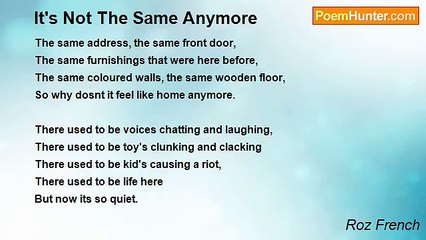 Roz French - It's Not The Same Anymore