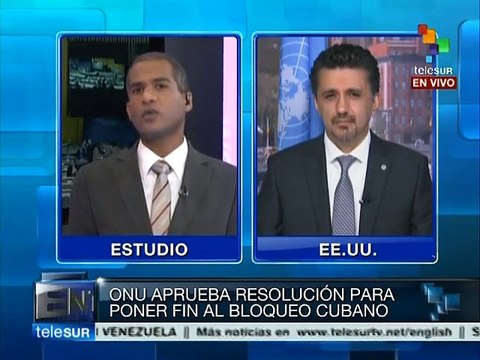 El mundo condena el bloqueo de EE.UU. a Cuba: Sacha Llorenti