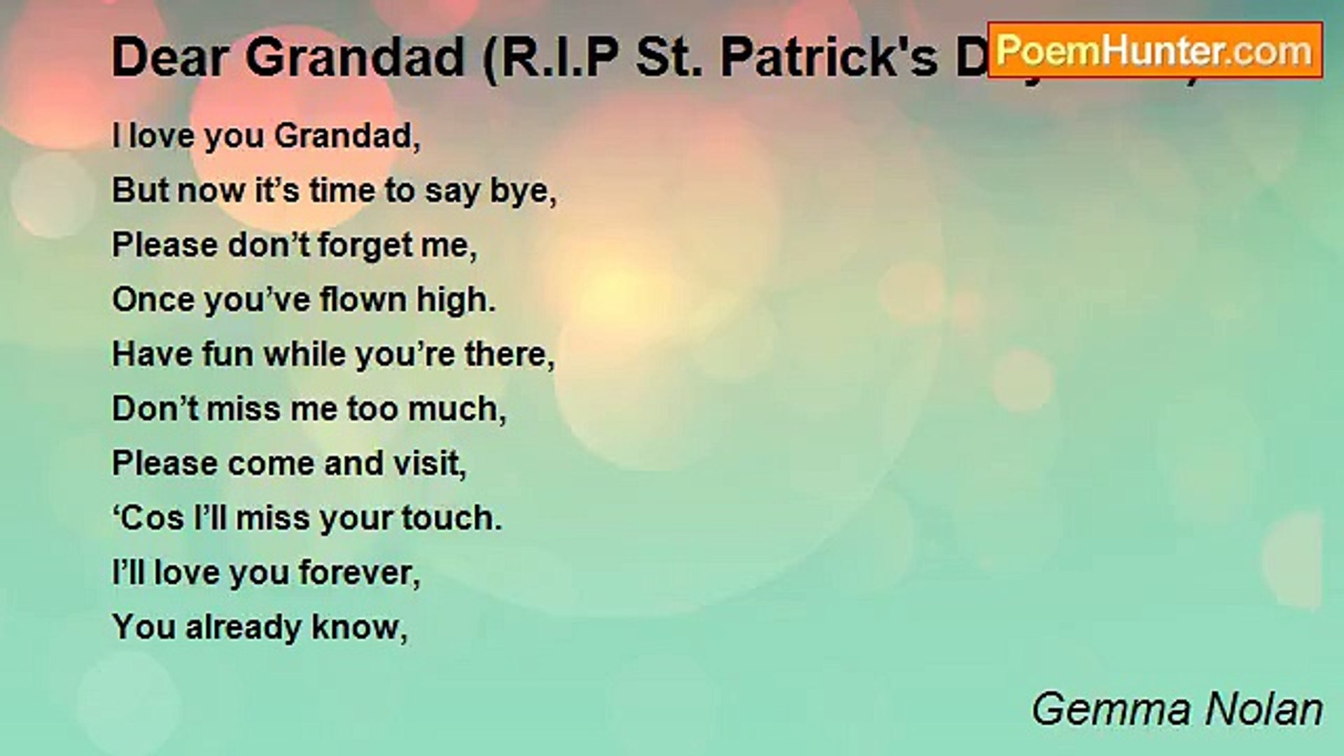 ⁣Gemma Nolan - Dear Grandad (R.I.P St. Patrick's Day 2005)
