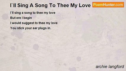archie langford - I`ll Sing A Song To Thee My Love