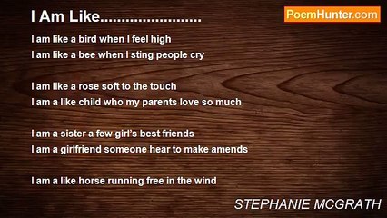 STEPHANIE MCGRATH - I Am Like........................