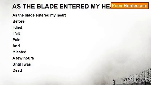 Aldo Kraas - AS THE BLADE ENTERED MY HEART