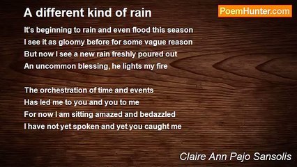 Claire Ann Pajo Sansolis - A different kind of rain