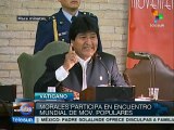 Derechos humanos, necesidades básicas de la población : Evo Morales