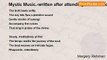 Margery Rehman - Mystic Music.-written after attending a concert of Sufi music