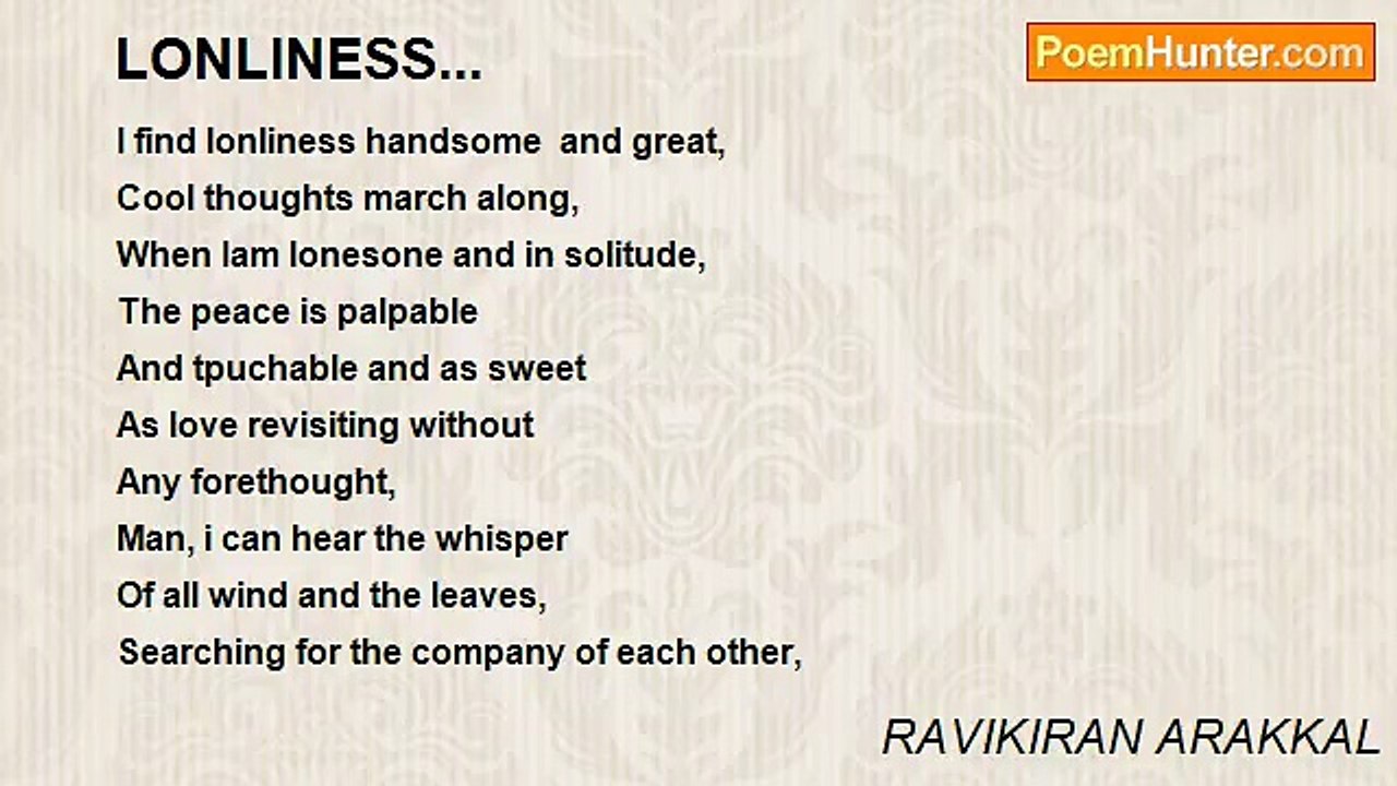 RAVIKIRAN ARAKKAL - LONLINESS...