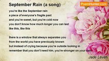 Jade Leven - September Rain (a song)