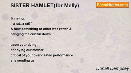 Dónall Dempsey - SISTER HAMLET(for Melly)