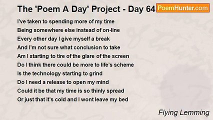 Flying Lemming - The 'Poem A Day' Project - Day 64