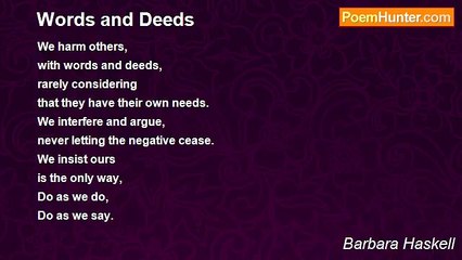 Barbara Haskell - Words and Deeds
