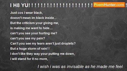 I wish i was as invisable as he made me feel - I H8 YU! ! ! ! ! ! ! ! ! ! ! ! ! ! ! ! ! ! ! ! ! ! ! ! ! ! ! ! ! ! ! ! ! ! ! ! ! ! ! !