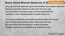 Francis Duggan - Every Good Woman Deserves A Good Man Christine