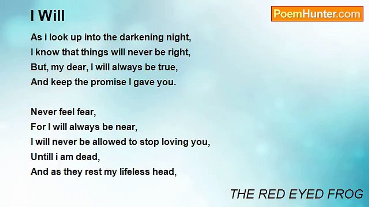 THE RED EYED FROG - I Will