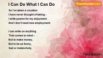 Fred Babbin - I Can Do What I Can Do