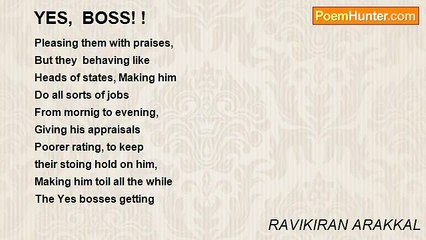 RAVIKIRAN ARAKKAL - YES,  BOSS! !