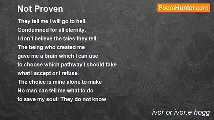 ivor or ivor.e hogg - Not Proven