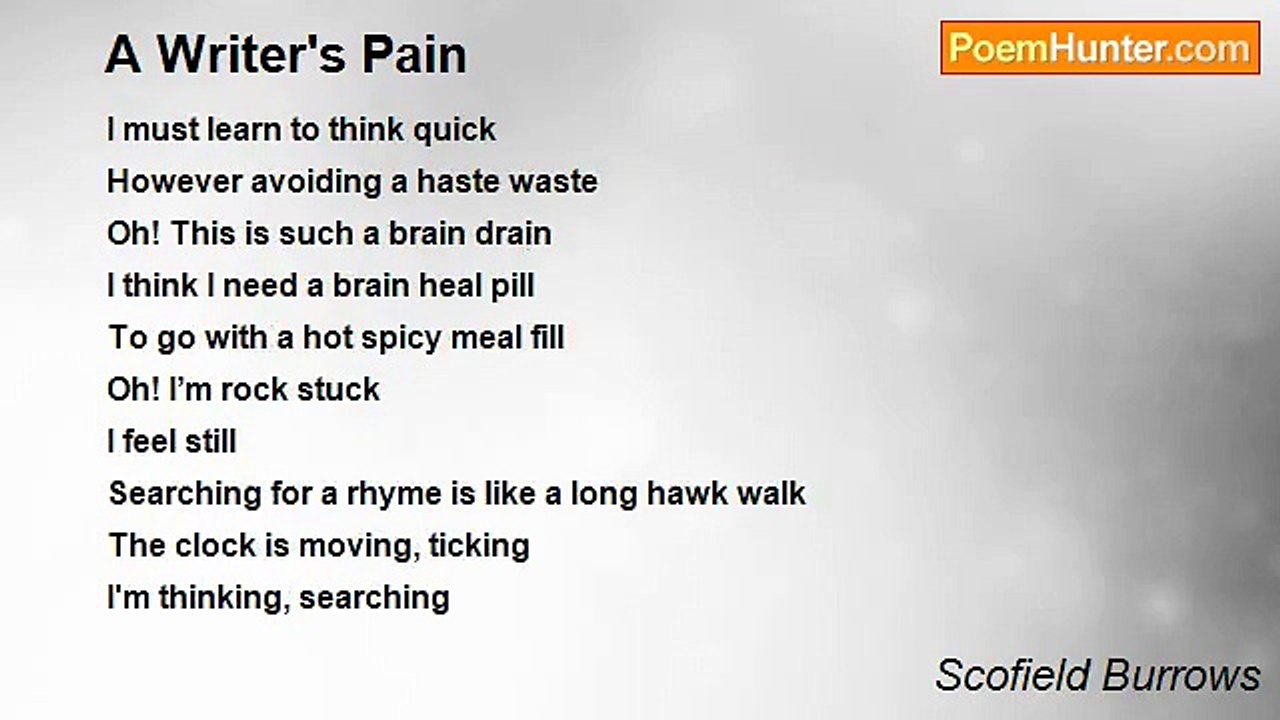 Scofield Burrows - A Writer's Pain