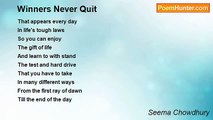 Seema Chowdhury - Winners Never Quit