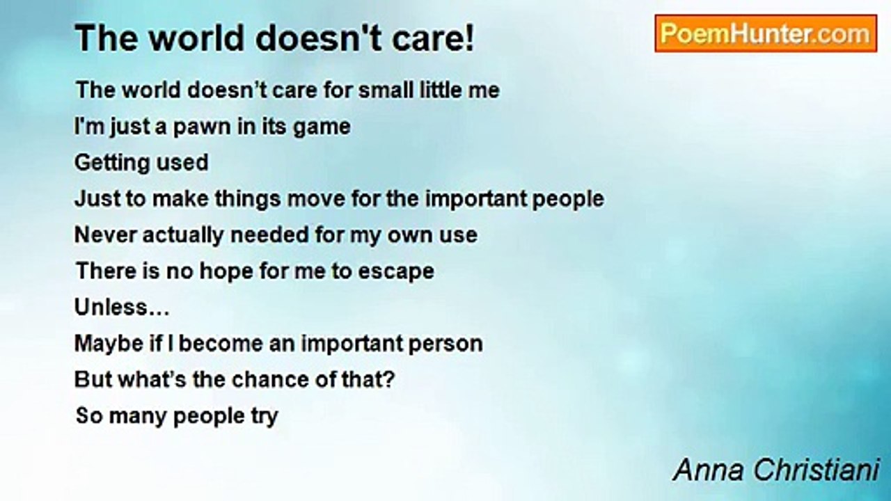 Anna Christiani - The world doesn't care!