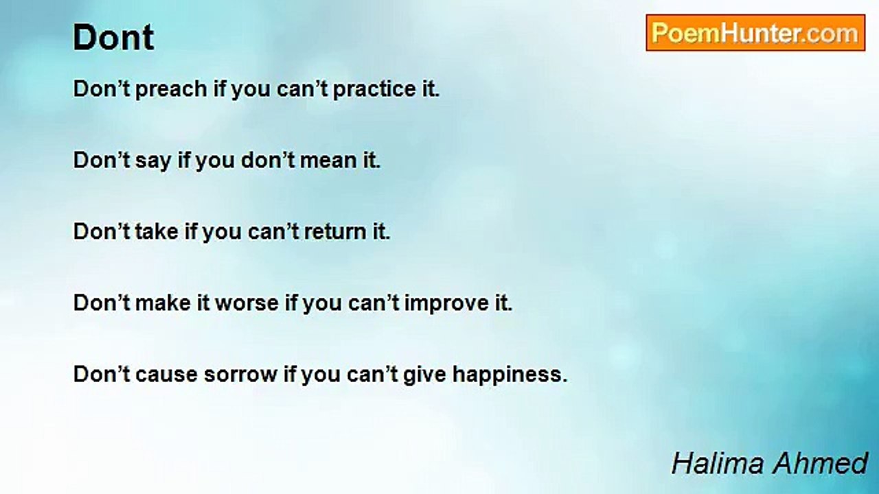 Halima Ahmed - Dont