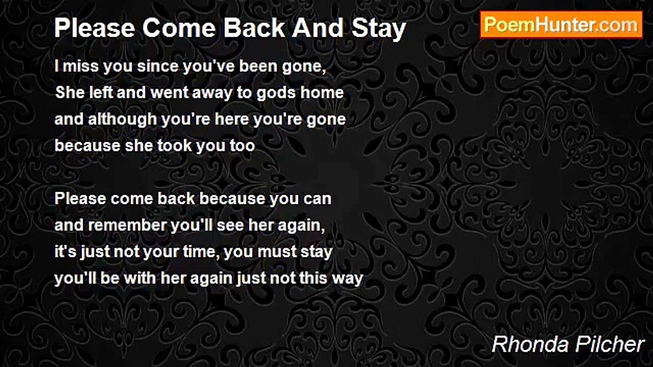 Rhonda Pilcher - Please Come Back And Stay