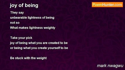 mark nwagwu - joy of being