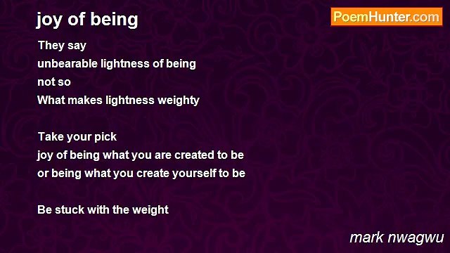 mark nwagwu - joy of being