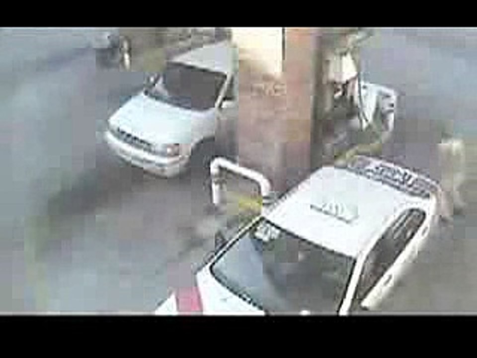 Close Call At A Gas Station