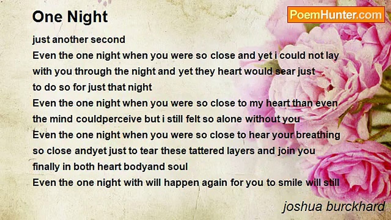 joshua burckhard - One Night