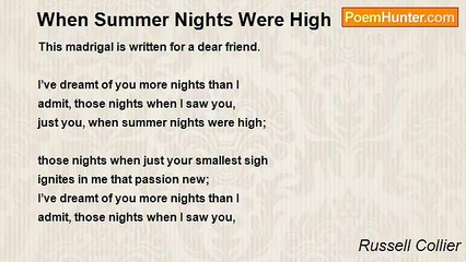 Russell Collier - When Summer Nights Were High