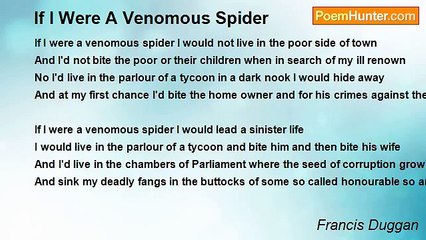 Francis Duggan - If I Were A Venomous Spider