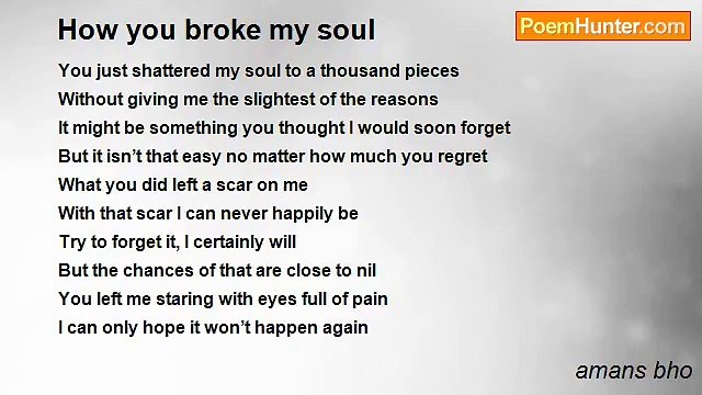 amans bho - How you broke my soul