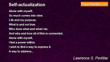Lawrence S. Pertillar - Self-actualization