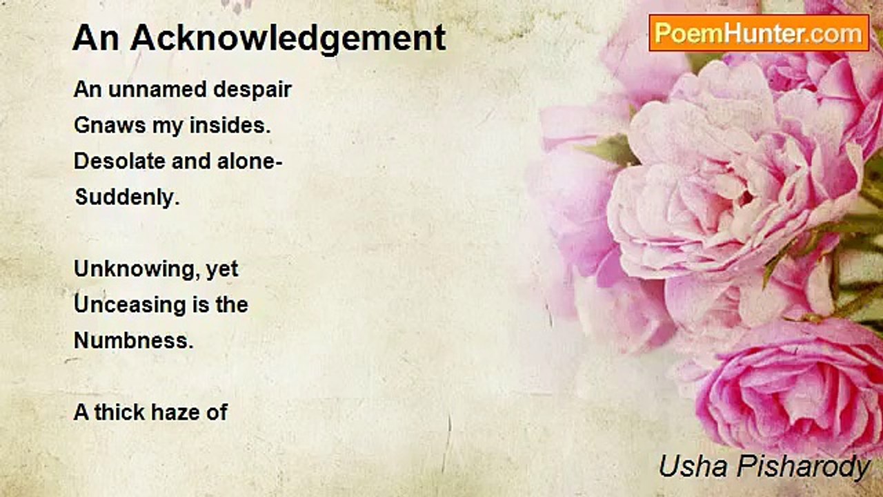 Usha Pisharody - An Acknowledgement