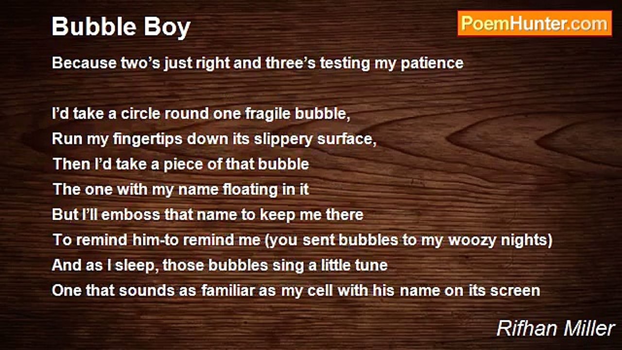 Rifhan Miller - Bubble Boy