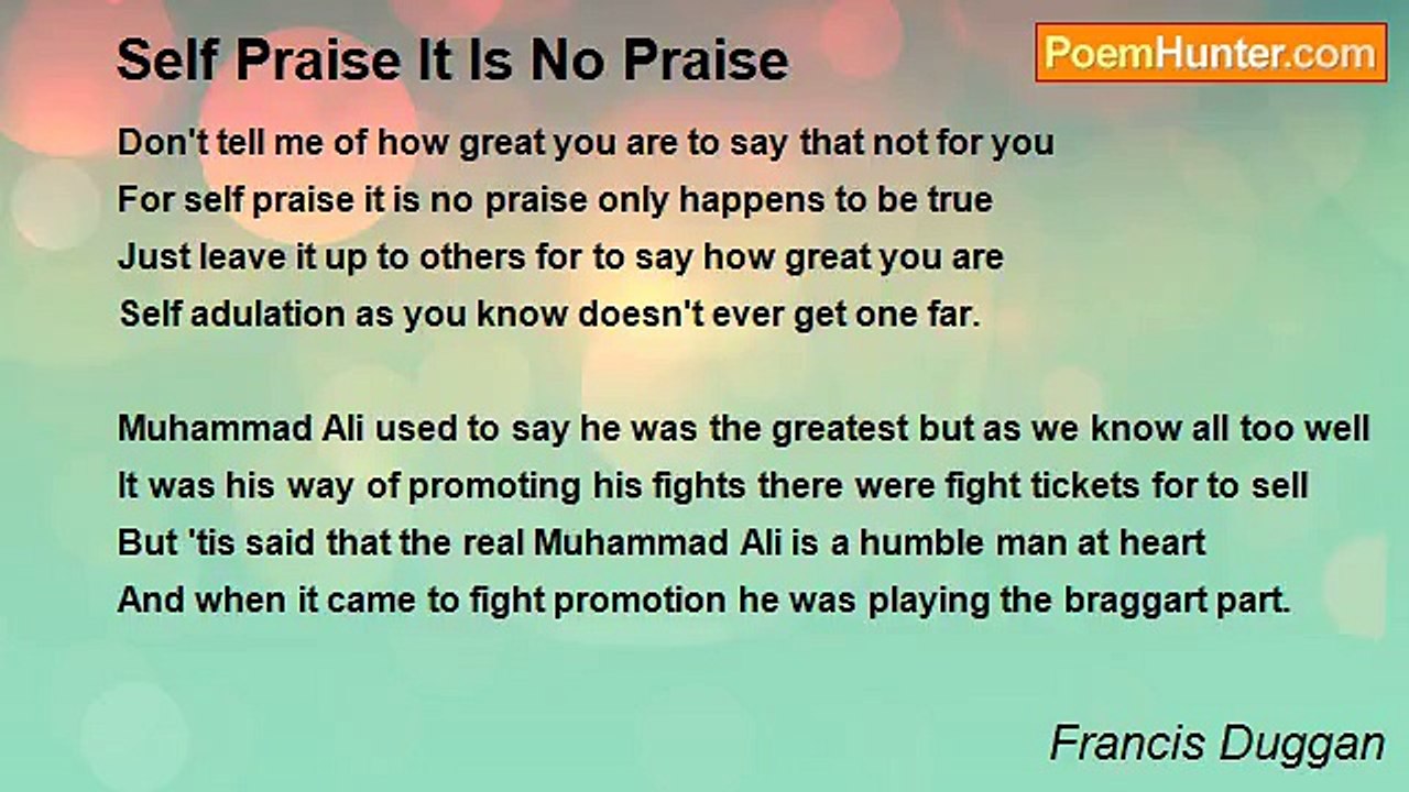 Francis Duggan - Self Praise It Is No Praise
