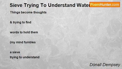 Dónall Dempsey - Sieve Trying To Understand Water