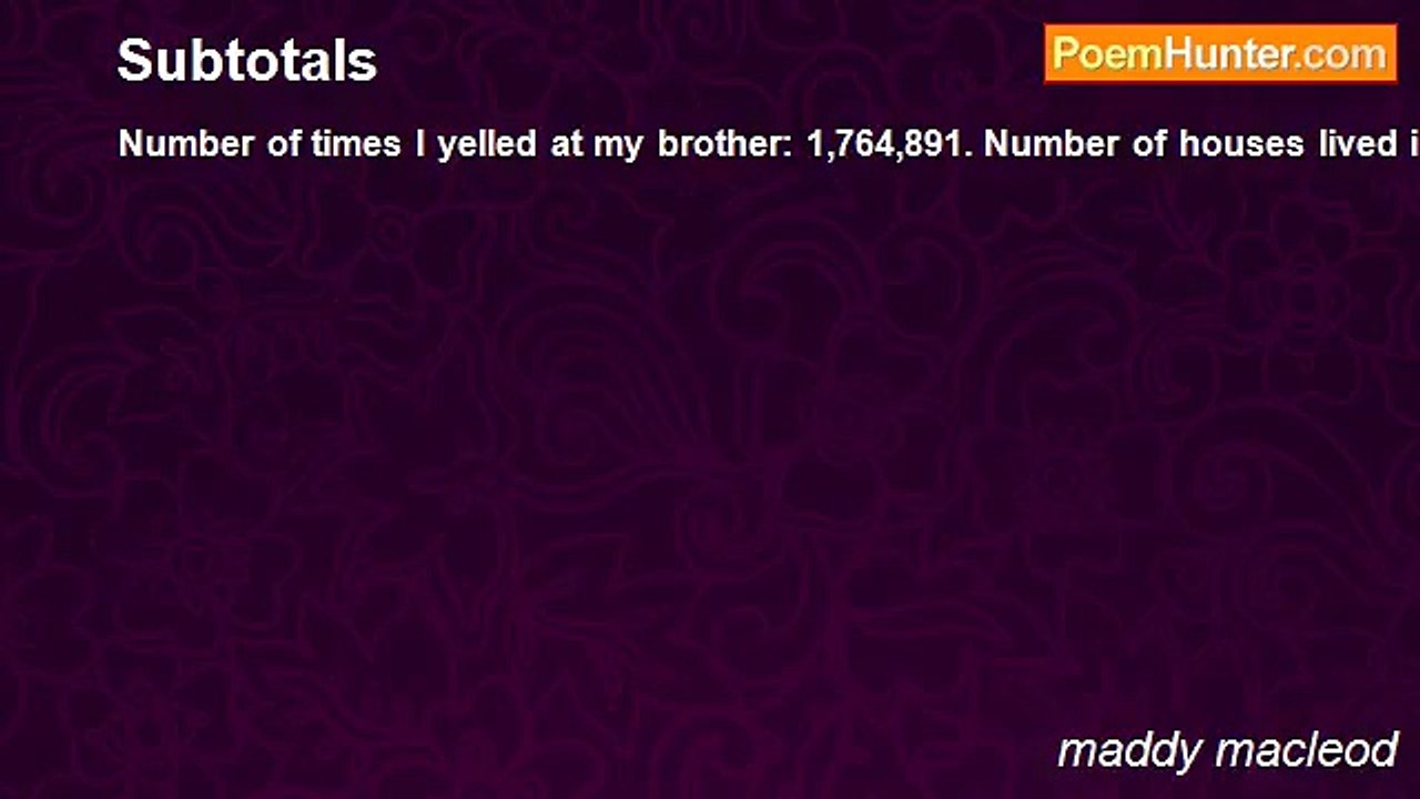 maddy macleod - Subtotals