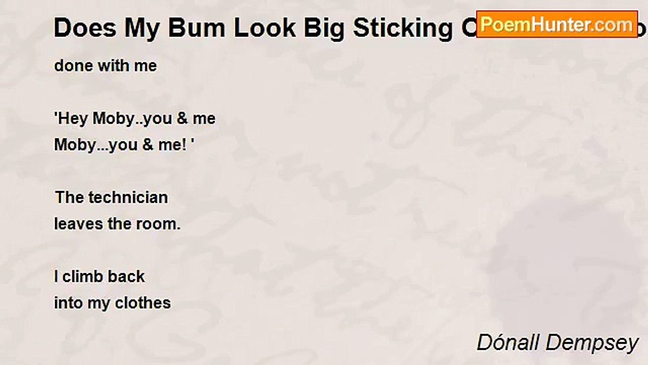 Dónall Dempsey - Does My Bum Look Big Sticking...