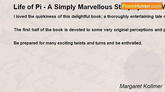 Margaret Kollmer - Life of Pi - A Simply Marvellous Story by Yann Martel