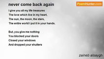 zaineb alsaygh - never come back again