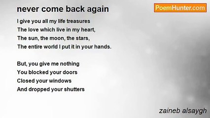 zaineb alsaygh - never come back again