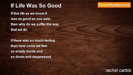 rachel carbis - If Life Was So Good